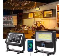 FARO FARETTO DA LAVORO LUCE A LED PORTATILE RICARICABILE PANNELLO SOLARE 30W