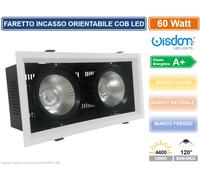 FARO FARETTO DOPPIO LED COB DA INCASSO ORIENTABILE FORMA RETTANGOLARE 60W 4400LM [EEK: A+]