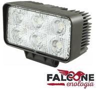 Ama Faro da Lavoro 6 LED Epistar Rettangolare ad Ampio Raggio 60° 18W IP68 - Illuminazione Universale per Trattori e Macchine da Lavoro