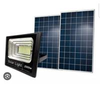 FARO FARETTO FOTOVOLTAICO 2000 W ENERGIA SOLARE LUCE LED BATTERIA LAMPIONE