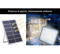 Faro faretto led con pannello solare 300w SMD luce fredda ip66.crepuscolare