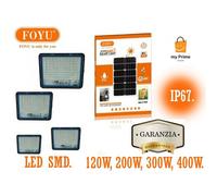 FARO FARETTO LED CON PANNELLO SOLARE LUCE FREDDA 120W 200W 300W 400W IP67 - FOYU