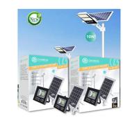 FARO FARETTO LED PANNELLO A RICARICA SOLARE 10 W IP67 CON TELECOMANDO GLED-8117