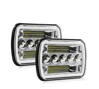 Faro Fari 1 Pezzo 2 Pezzi Faro Dell'automobile 5x7/6x7 LED DRL Più Luminoso Camion Hi-Lo Fascio Halo Luce Auto 30000LM 400W Per Jeep Per Wrangler YJ XJ MJ 84-01(2 Piece Type H)
