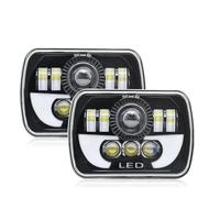 Faro Fari 1 Pezzo 2 Pezzi Faro Dell'automobile 5x7/6x7 LED DRL Più Luminoso Camion Hi-Lo Fascio Halo Luce Auto 30000LM 400W Per Jeep Per Wrangler YJ XJ MJ 84-01(2 Piece Type B)