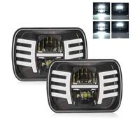 Faro Fari 1 Pezzo 2 Pezzi Faro Dell'automobile 5x7/6x7 LED DRL Più Luminoso Camion Hi-Lo Fascio Halo Luce Auto 30000LM 400W Per Jeep Per Wrangler YJ XJ MJ 84-01(2 Piece Type C)