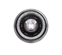 Faro Fari Anteriori 7 "Auto Ha Condotto Il Faro Per Lada Niva 4x4 7 Pollici H4 Fari A Led Angel Eyes Per Jeep Per Wrangler TJ LJ JK CJ-8 CJ-7 1976-2017(1Piece Black a)