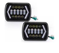Faro Fari Anteriori 90W 7x6 '' 5X7 "Faro LED Impermeabile Bianco DRL Ambra Indicatore Di Direzione Per Chevy Per Silverado Trucks H4 Faro Quadrato