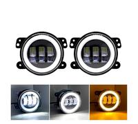 Faro Fari Anteriori Luci Fendinebbia A LED 60 W Da 4 Pollici Luci Guida Per Auto Con Anello Halo Bianco DRL Lampada Segnalazione Ambra Per Jeep Per Wrangler JK TJ 07-15
