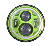 Faro Fari Anteriori Off Road 7 Pollici Rotondo Ha Condotto Il Faro Hi/Lo Fascio Di Luce Halo Anello Ambra Segnale Di Girata Del Faro Per Lada 4x4 Per Urbano Per Niva(Green)
