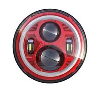 Faro Fari Anteriori Off Road 7 Pollici Rotondo Ha Condotto Il Faro Hi/Lo Fascio Di Luce Halo Anello Ambra Segnale Di Girata Del Faro Per 88 924S Per 928 Per BENZ G55 G(Rosso)