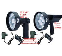 FARO FARI LUNGA GITTATA VISIONE NOTTURNA ricaricabili LED TORCIA 27 O 36 WATT