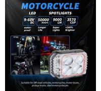Faro Fendinebbia Moto LED Colore Doppio Bianco Giallo 2700LM Per Jeep