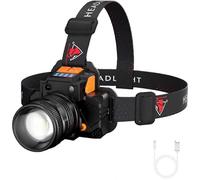 Faro frontale LED CREE L9, 2000 lumen, impermeabile IP44, ricaricabile USB, zoom regolabile, per campeggio escursionismo ciclismo