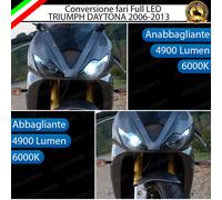 FARO FULL LED TRIUMPH DAYTONA 2006-2013 ANABBAGLIANTI H7 ABBAGLIANTE H9 6000K