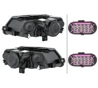 HELLA 1EL 247 014-831 DE/Alogeno-Kit faro principale, 12V, Impressione ottica nero, Numero di riferimento 25, colore diffusore luce cristallino, Sx/Dx, Kit
