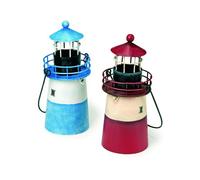 Faro in latta porta candela Marrone