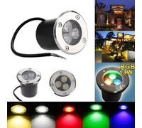 Faro incasso pavimento viale.Faretto esterno terra,led,RGB,strada,muro,piante [EEK: A]