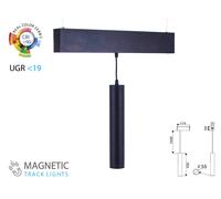 Faro Lampada Led a Sospensione 15W 24V Caldo 3000K CRI 90 UGR 19 Per Sistema Bin