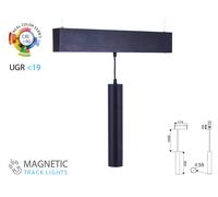 Faro Lampada Led a Sospensione 15W 24V Caldo 3000K CRI 90 UGR 19 Per Sistema Bin