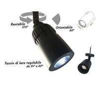 Faro Lampada Led Da Soffitto Parete Muro 10W Bianco Neutro Corpo Nero Angolo Lu