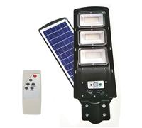 Faro Stradale LED, Lampione Solare LED Esterno con Pannello Solare, Sensore Crepuscolare e di Movimento,90 W Luce Fredda 6500 K,4050lm, Telecomando, Impermeabile IP65