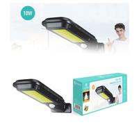 FARO LAMPIONE STRADALE PANNELLO SOLARE FOTOVOLTAICO SENSORE 10 WATT COB TX-9328