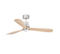 FARO BARCELONA Ventilatore Lantau L LED nichel/pino chiaro FARO BARCELONA