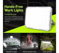 FARO LAVORO LED CAMPEGGIO PESCA EMERGENZA 50W RICARICABILE 116 SMD PORTATILE PV