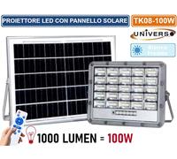 FARO LED 1000LM POTENZA EQUIVALENTE 100W PANNELLO SOLARE E TELECOMANDO IP65