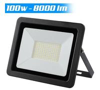 Faro Led Esterno 100W Luce Bianco Freddo 6000K Ultra-Luminoso 8000LM Lampada Faretto Slim da Giardino Illuminazione di Sicurezza Faretti Risparmio Energetico Basso Consumo Impermeabile IP65 (100)