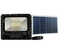 Faro Led 120W LUCE BIANCA Con Pannello Solare 8w Sensore Crepuscolare Esterno