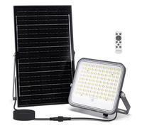 Faro Led 150W Grigio con pannello solare IP66 CCT temperatura colore regolabile Dimmerabile con telecomando e con sensore crepuscolare Aigostar