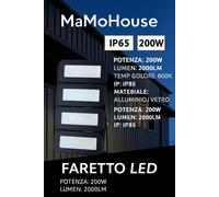 Faro led 200 w luce bianca proiettore modulare illuminazione stadio strada ip65 [EEK: A]