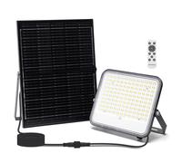 Faro Led 200W Grigio con pannello solare IP66 CCT temperatura colore regolabile Dimmerabile con telecomando e con sensore crepuscolare Aigostar