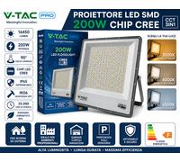 FARO LED GRIGIO 200W LUCE 3IN1 CHIP CREE IP65 VT-44209CCT-LED240706 V-TAC