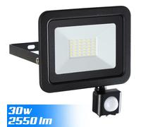 Faro Led Esterno con Sensore di Movimento PIR Regolabile 30W Luce Bianco 6500K Ultra-Luminoso 2550LM Lampada Faretto Slim da Giardino Illuminazione di Sicurezza Faretti Impermeabile IP65