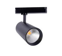 Faro LED 40W Monofase Nero 38°e 60° 130LM/W CRI92 no Flickering Colore Bianco Naturale 4.000K