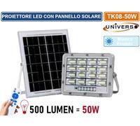 FARO LED 500LM POTENZA EQUIVALENTE 50W PANNELLO SOLARE E TELECOMANDO IP65