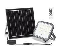 Faro Led 50W Grigio con pannello solare IP66 CCT temperatura colore regolabile Dimmerabile con telecomando e con sensore crepuscolare Aigostar