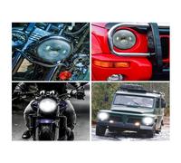 Faro Led 7 Pollici 40W Headlight Proiettore + 2 Luci Led 4,5 Pollici 30W Fendine