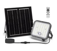 Faro Led 80W Grigio con pannello solare IP66 Bianco freddo 6500K Dimmerabile telecomando con sensore crepuscolare e di movimento Aigostar