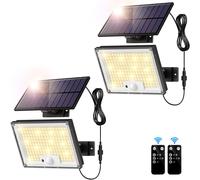 FARO LED CON PANNELLO SOLARE 2PZ 5M LUCE FARETTO 172 LED CASA GIARDINO ESTERNO