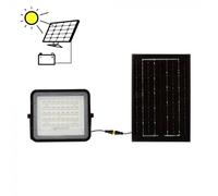 V-TAC Faro LED con Telecomando e Pannello Solare 30W Batteria sostituibile Cavo da 3m Colore Nero 4000K