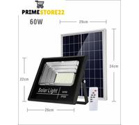 FARO LED CON PANNELLO SOLARE CREPUSCOLARE DA 25W-40W-60W-100W-200W-300W-400W 500