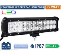 FARO LED CREE OFF ROAD LUCE DI LAVORO SUPPLEMENTARE 12V - 24V 72W IP67 JEEP