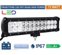 FARO LED CREE OFF ROAD LUCE DI LAVORO SUPPLEMENTARE 12V - 24V 72W IP67 JEEP AUTO