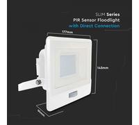 V-TAC VT-138S FARO SMD LED SAMSUNG 30W IP65 SENSORE DI MOVIMENTO E CREPUSCOLARE