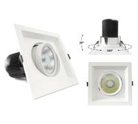 Faro Led Da Incasso COB 30W Bianco Freddo 220V Quadrato Orientabile Con Rifletto