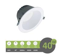 Faro led Downlight 40W Foro Ø 195mm Tondo Da Incasso Plafoniera Luce Cob Bianco